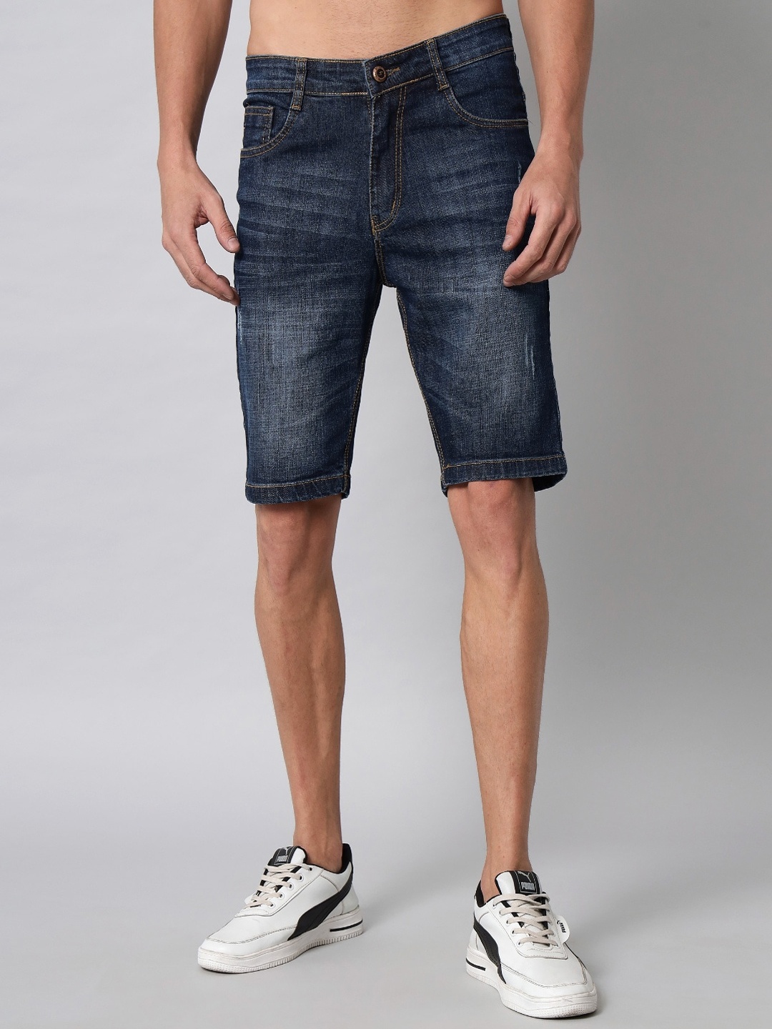

STUDIO NEXX Men Washed Denim Denim Shorts Technology, Blue