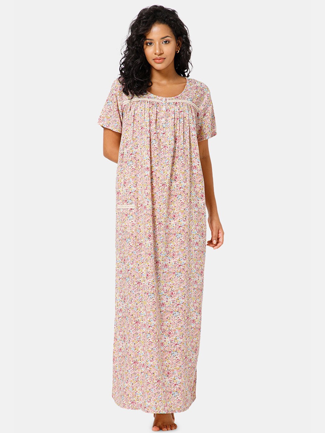 

NAIDU HALL Floral Printed Maxi Nightdress, Pink