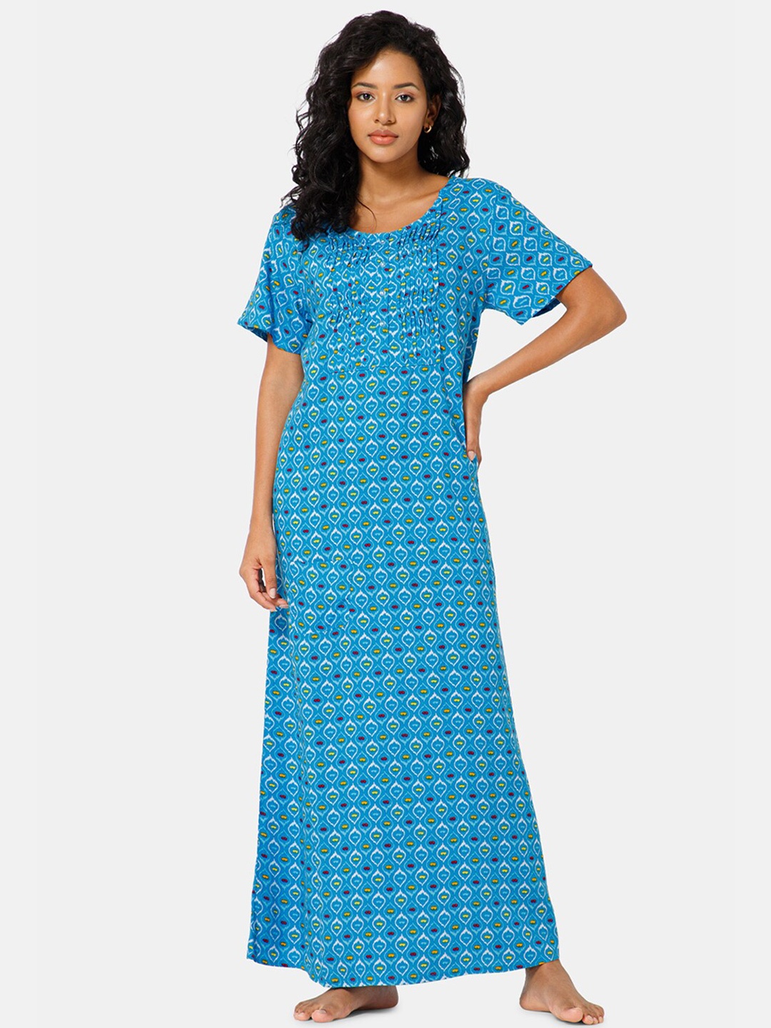 

NAIDU HALL Geometric Printed Maxi Nightdress, Blue