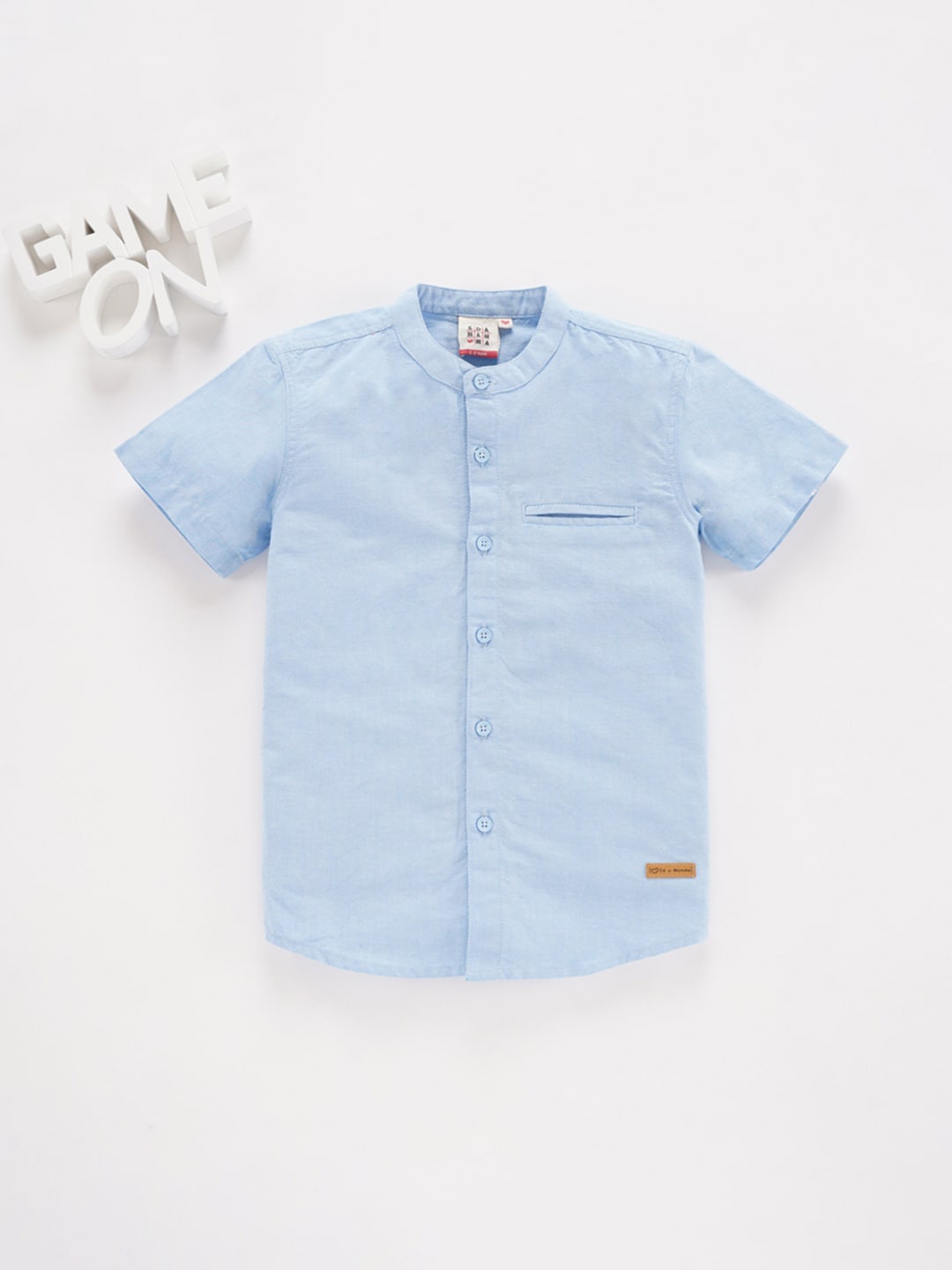 

Ed-a-Mamma Boys Regular Fit Opaque Cotton Casual Shirt, Blue