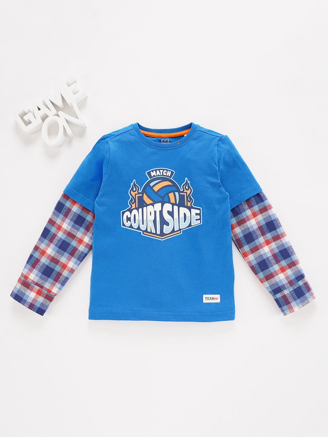 

Ed-a-Mamma Boys Sports Printed Cotton T-shirt, Blue
