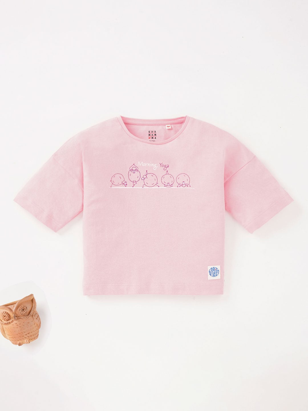 

Ed-a-Mamma Girls Graphic Printed Cotton T-shirt, Pink