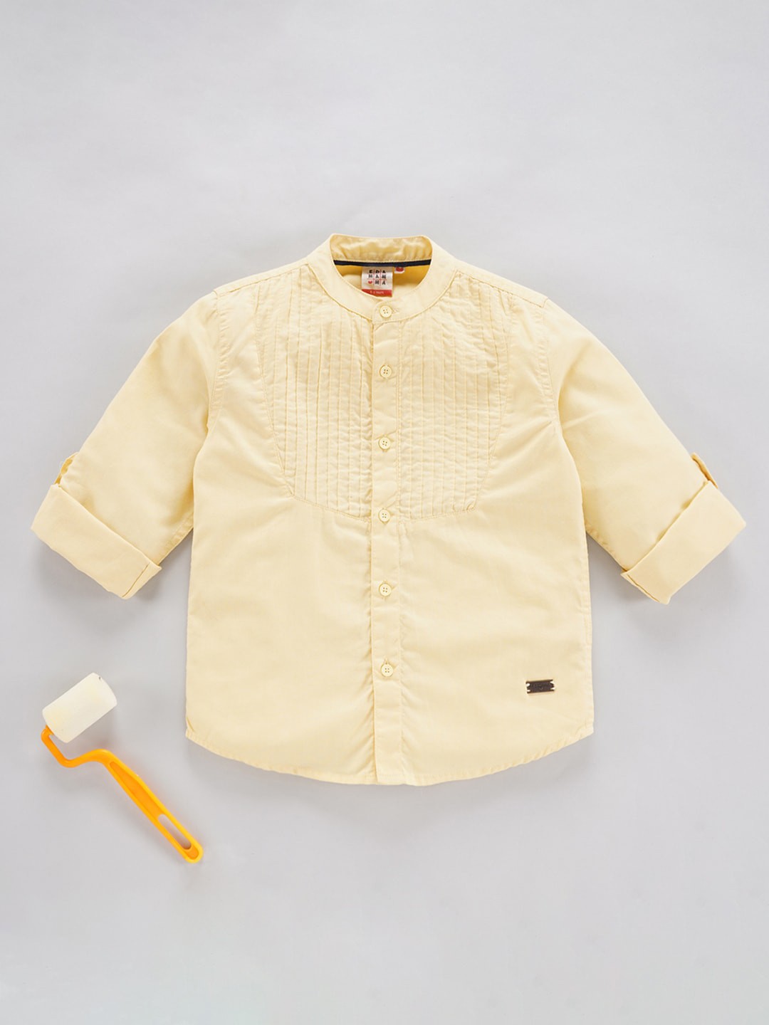 

Ed-a-Mamma Boys Regular Fit Opaque Cotton Casual Shirt, Yellow