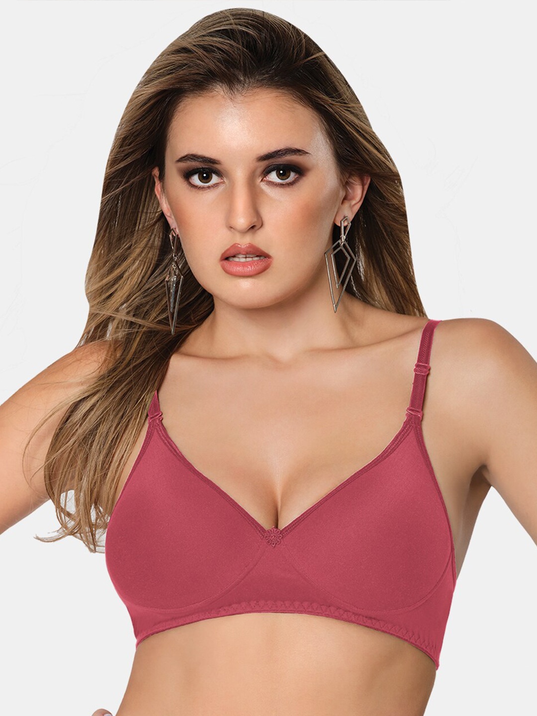 Sonari Medium Coverage Lightly Padded All Day Comfort Bra, Coral