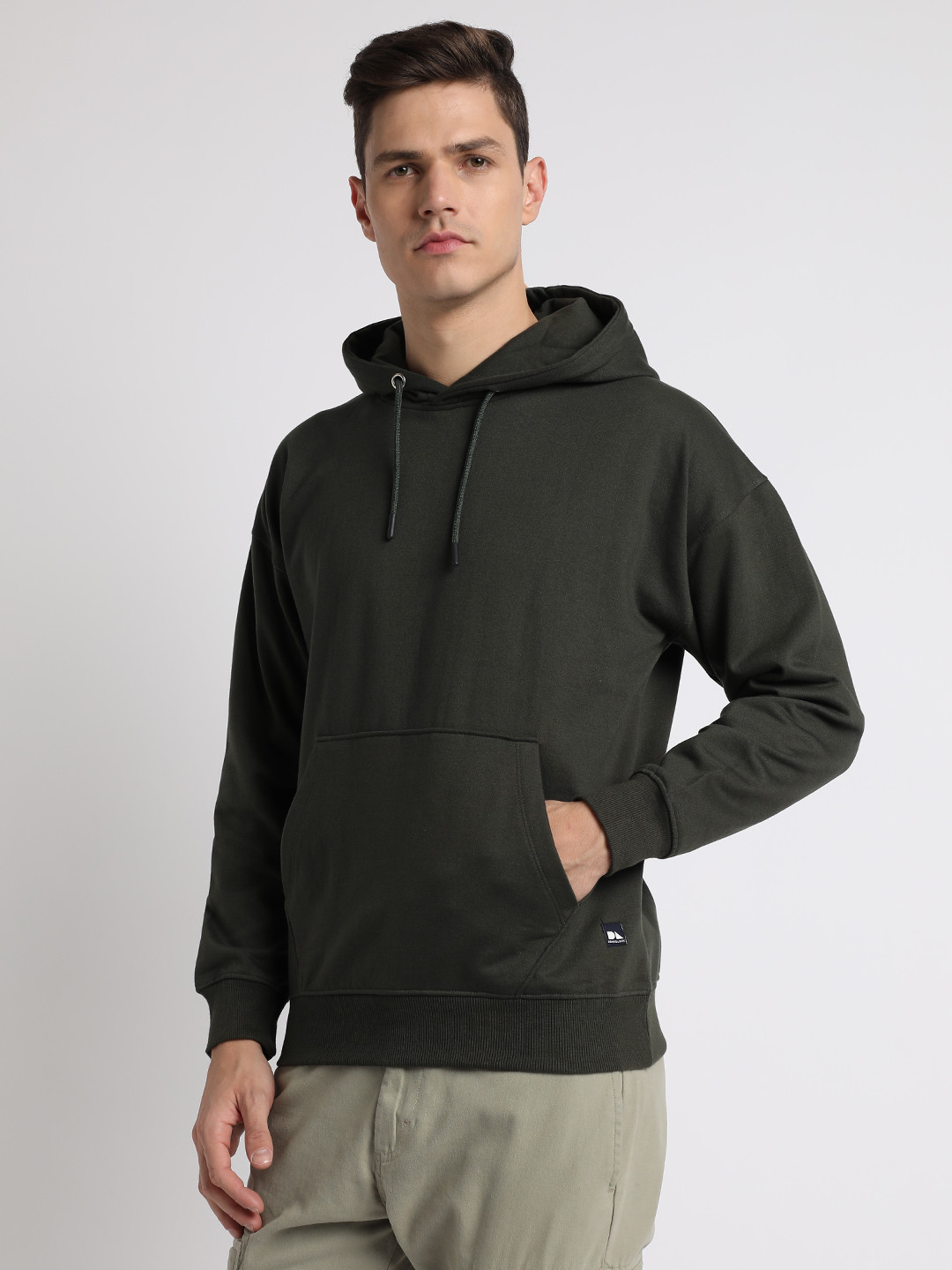 

Dennis Lingo Long Sleeves Hood Pullover Sweatshirt, Olive