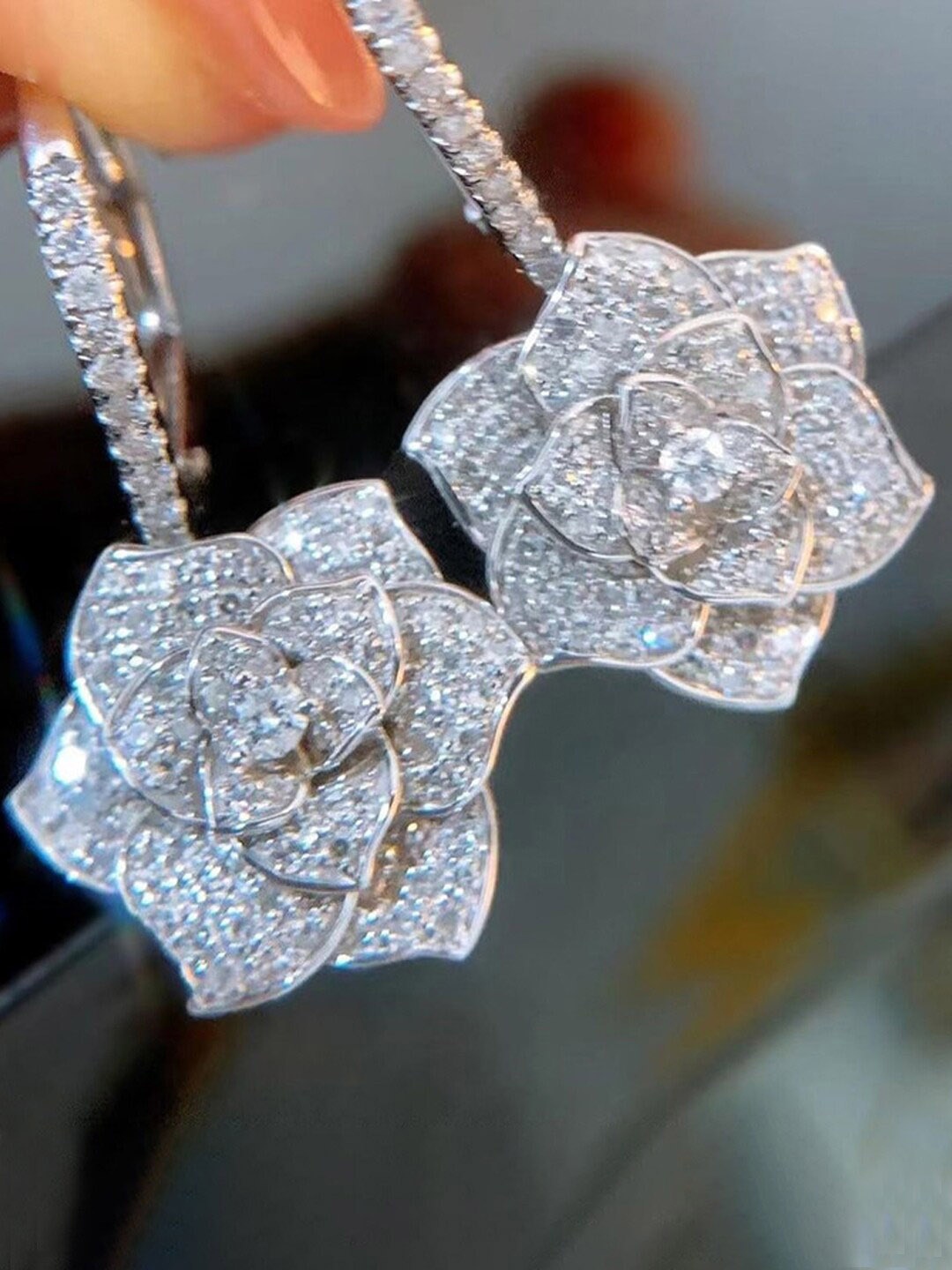 

Jewels Galaxy Silver-Plated Floral Shaped Drop Earrings