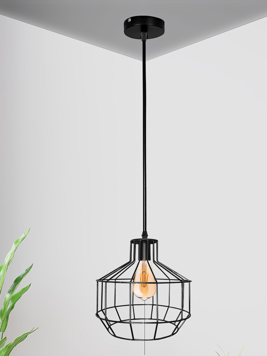 

Home Craft Theme Black Metal Pendant Mesh Hanging Ceiling Lamp