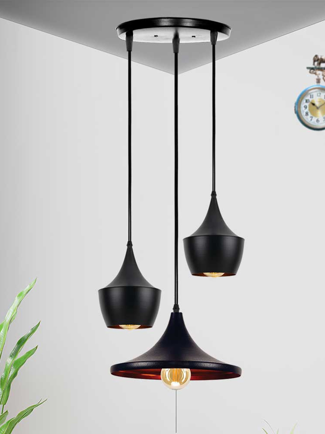 

Home Craft Theme Black Abstract Pendant Hanging Ceiling Lamp