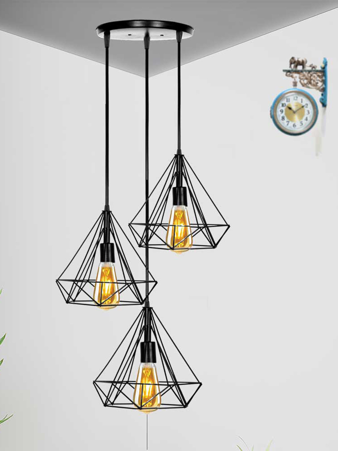 

Home Craft Theme Black Diamond Pendant Hanging Ceiling Lamp