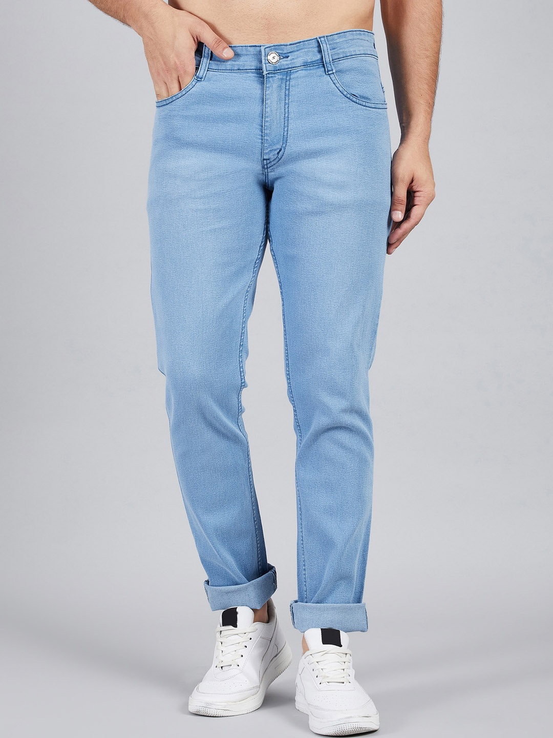 

STUDIO NEXX Men Slim Fit Mid-Rise Clean Look Stretchable Jeans, Blue