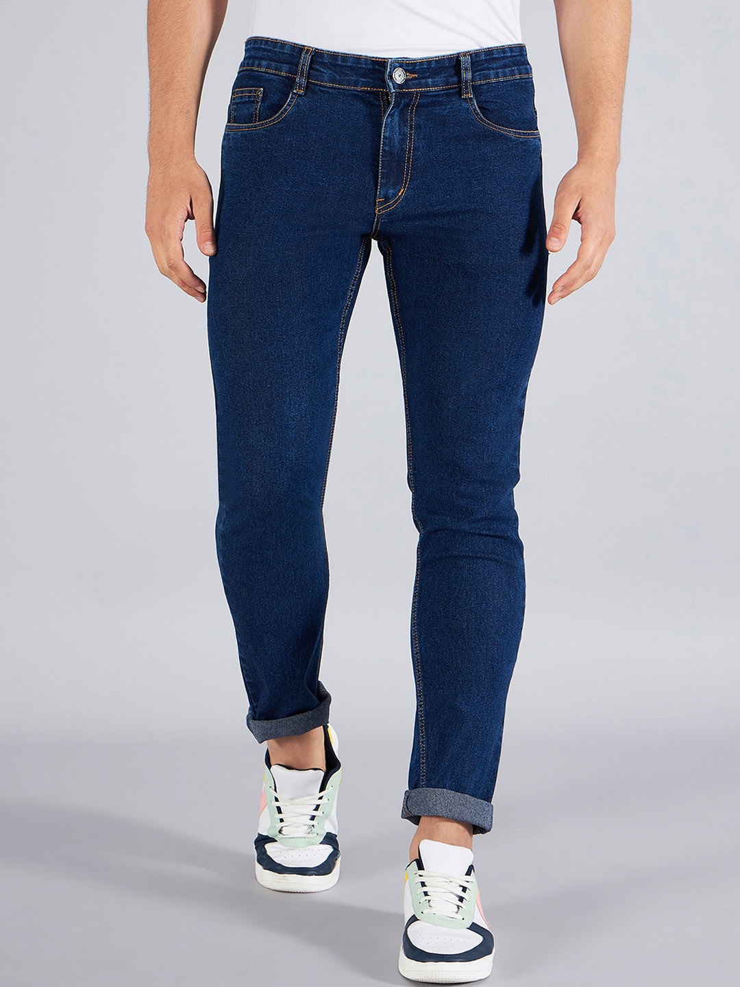 

STUDIO NEXX Men Slim Fit Clean Look Stretchable Jeans, Blue