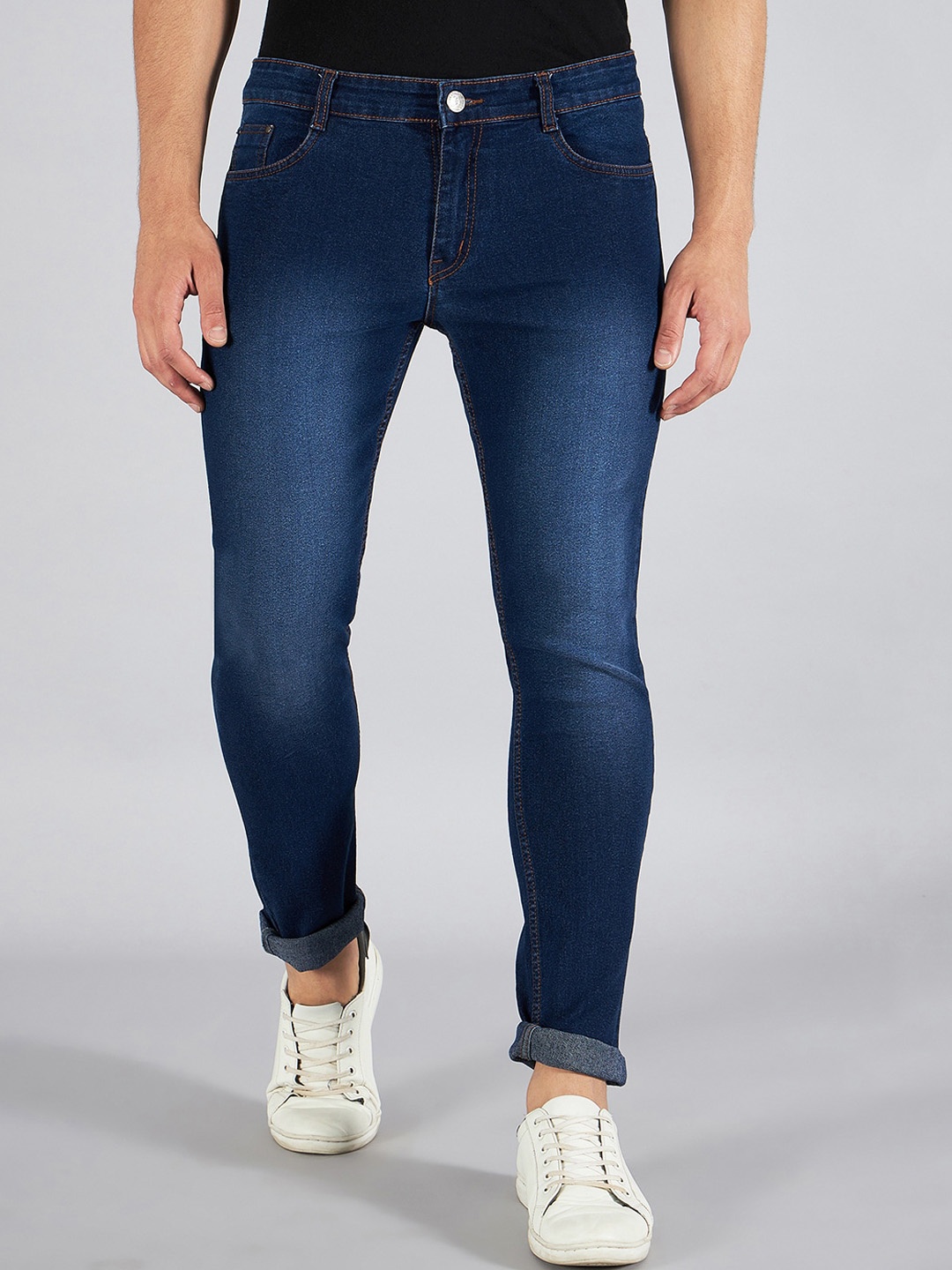

STUDIO NEXX Men Slim Fit Light Fade Clean Look Dark Shade Stretchable Jeans, Blue