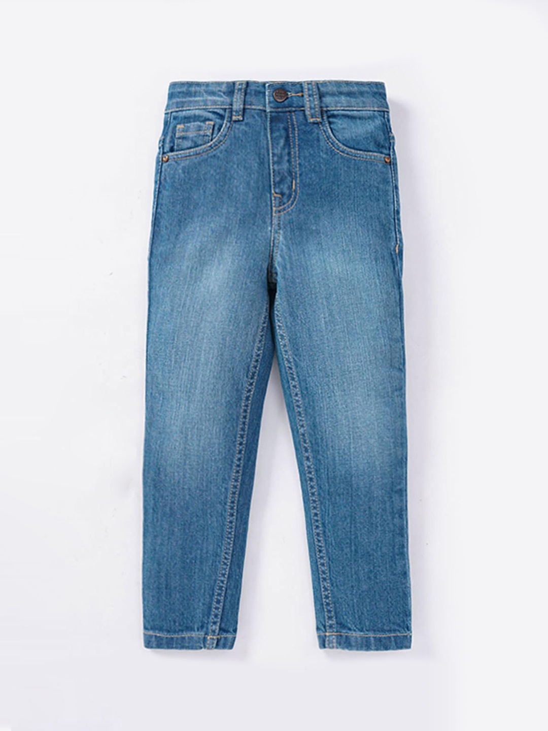 

Ed-a-Mamma Boys Slim Fit Light Fade Stretchable Jeans, Blue