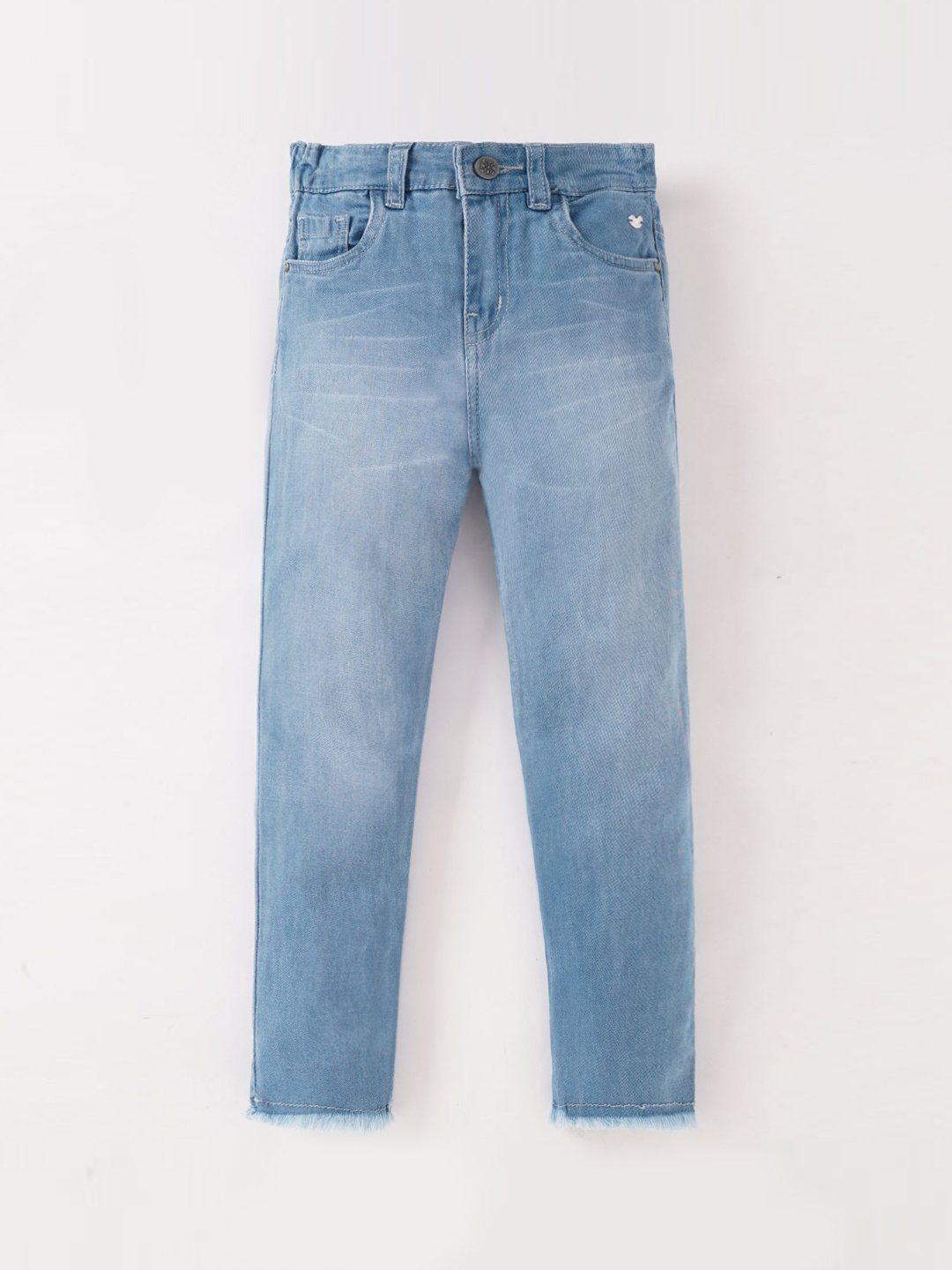 

Ed-a-Mamma Girls Slim Fit Light Fade Stretchable Jeans, Blue