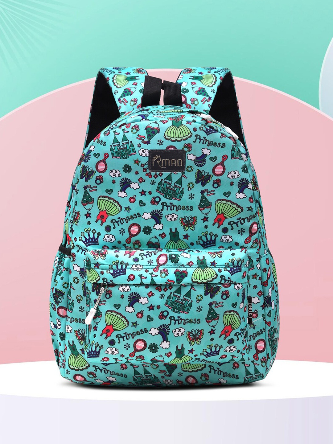 

IRMAO Women Graphic Backpack, Turquoise blue