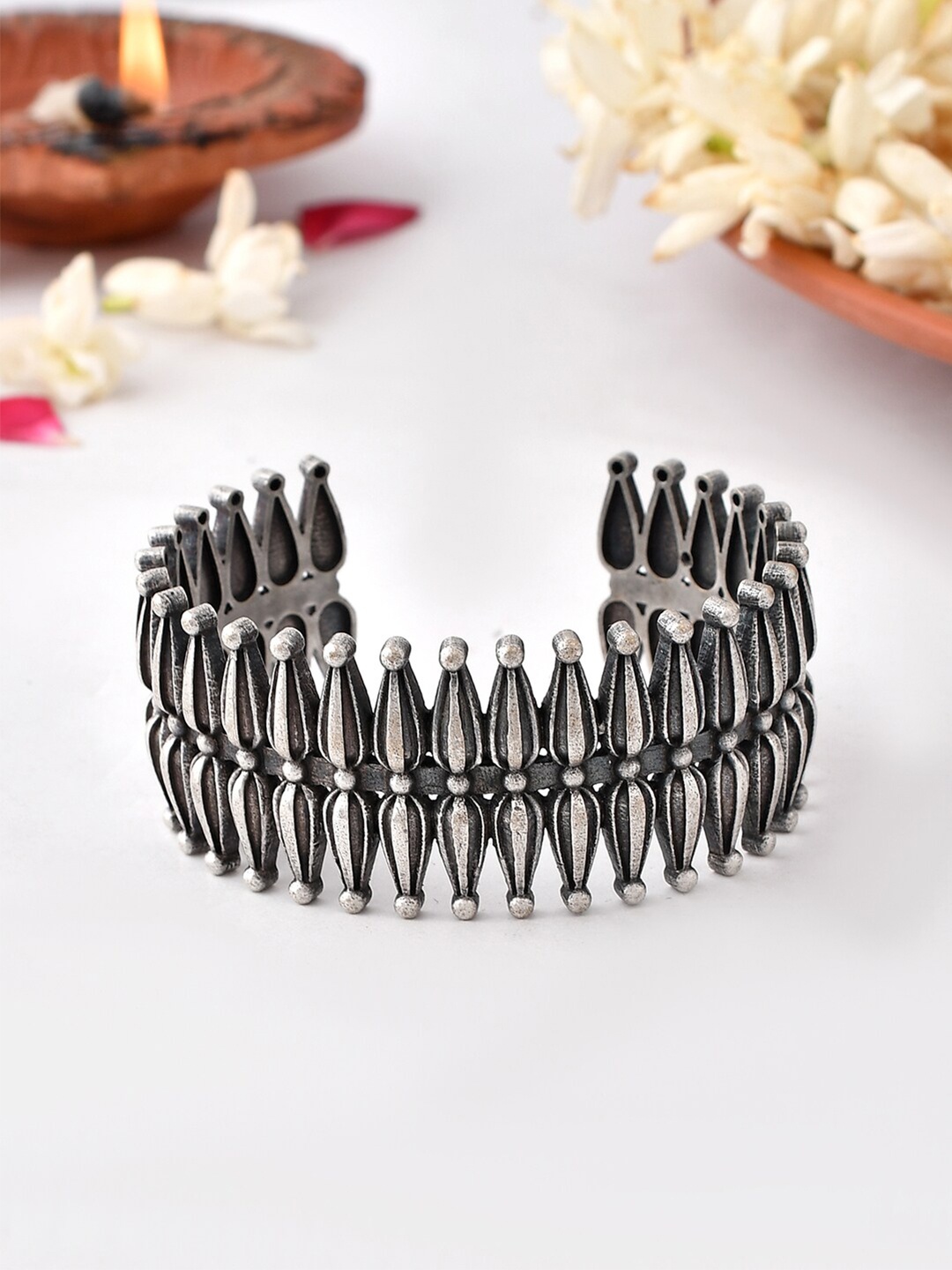 

Voylla Silver Plated Cuff Bracelet