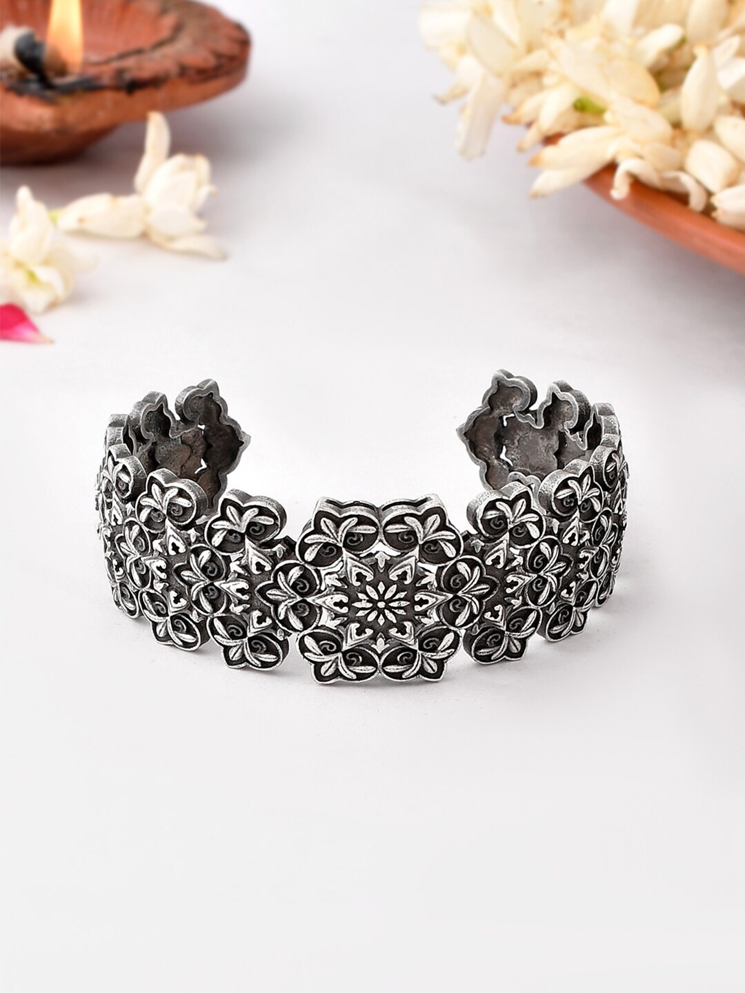 

Voylla Silver-Plated Cuff Bracelet