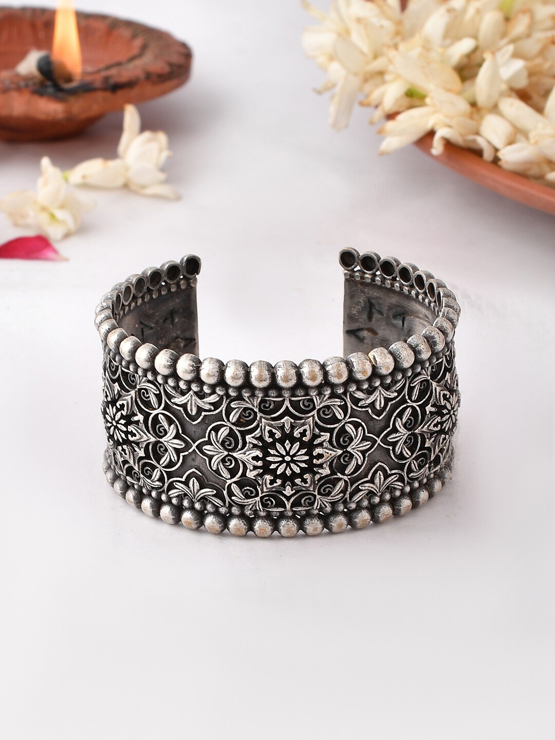 

Voylla Silver-Plated Cuff Bracelet