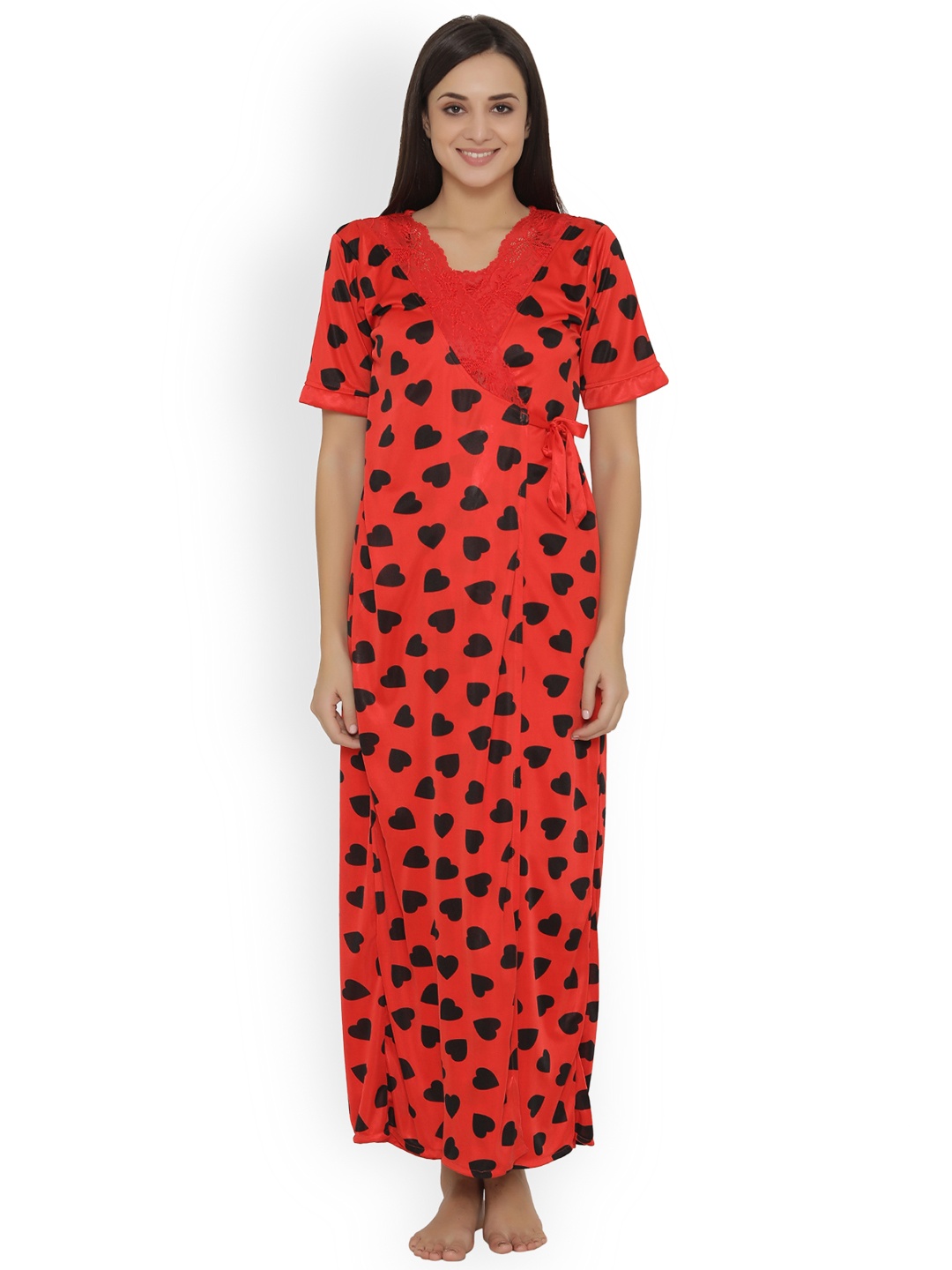 

Clovia Women Red Robe NS1035P04
