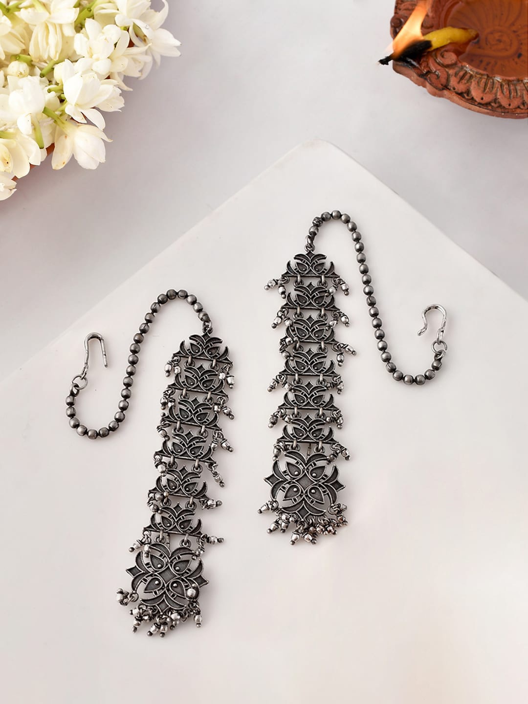 

Voylla Silver Plated Ear Cuff Earrings