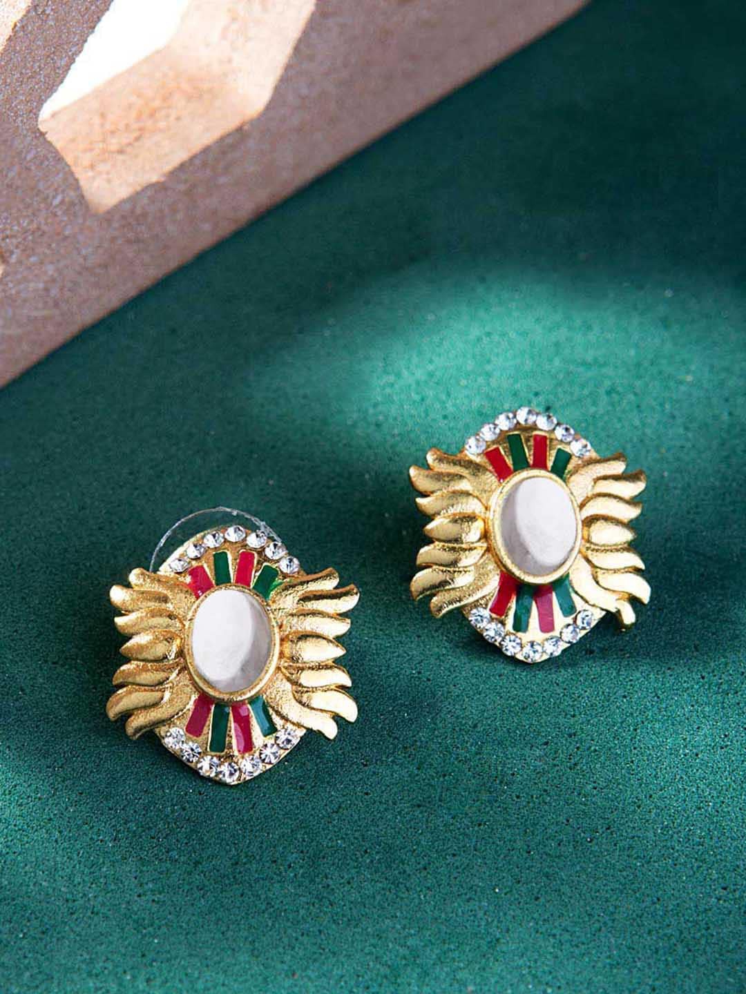 

Voylla Gold-Plated Contemporary Stud Earrings