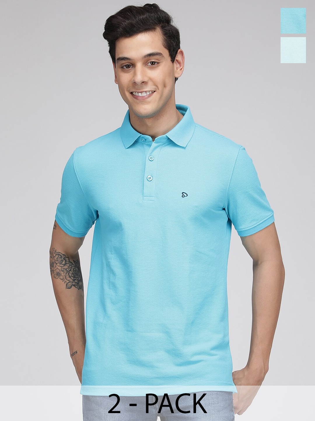 

SPORTO Pack Of 2 Polo Collar T-shirts, Blue