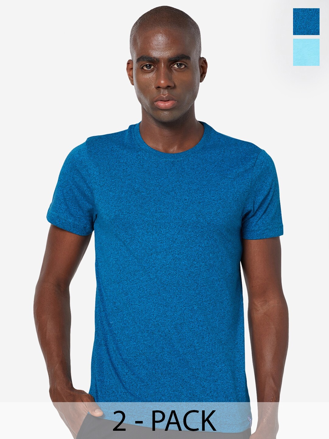 

SPORTO Pack Of 2 Round Neck T-shirts, Blue