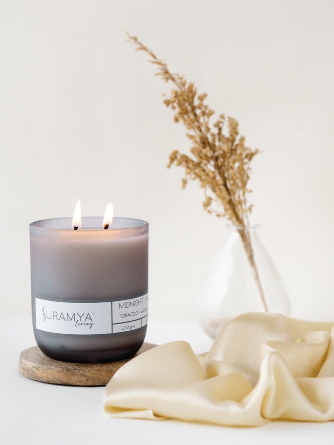 

Suramya Living Glass Jar Scented Candle 250g, Grey
