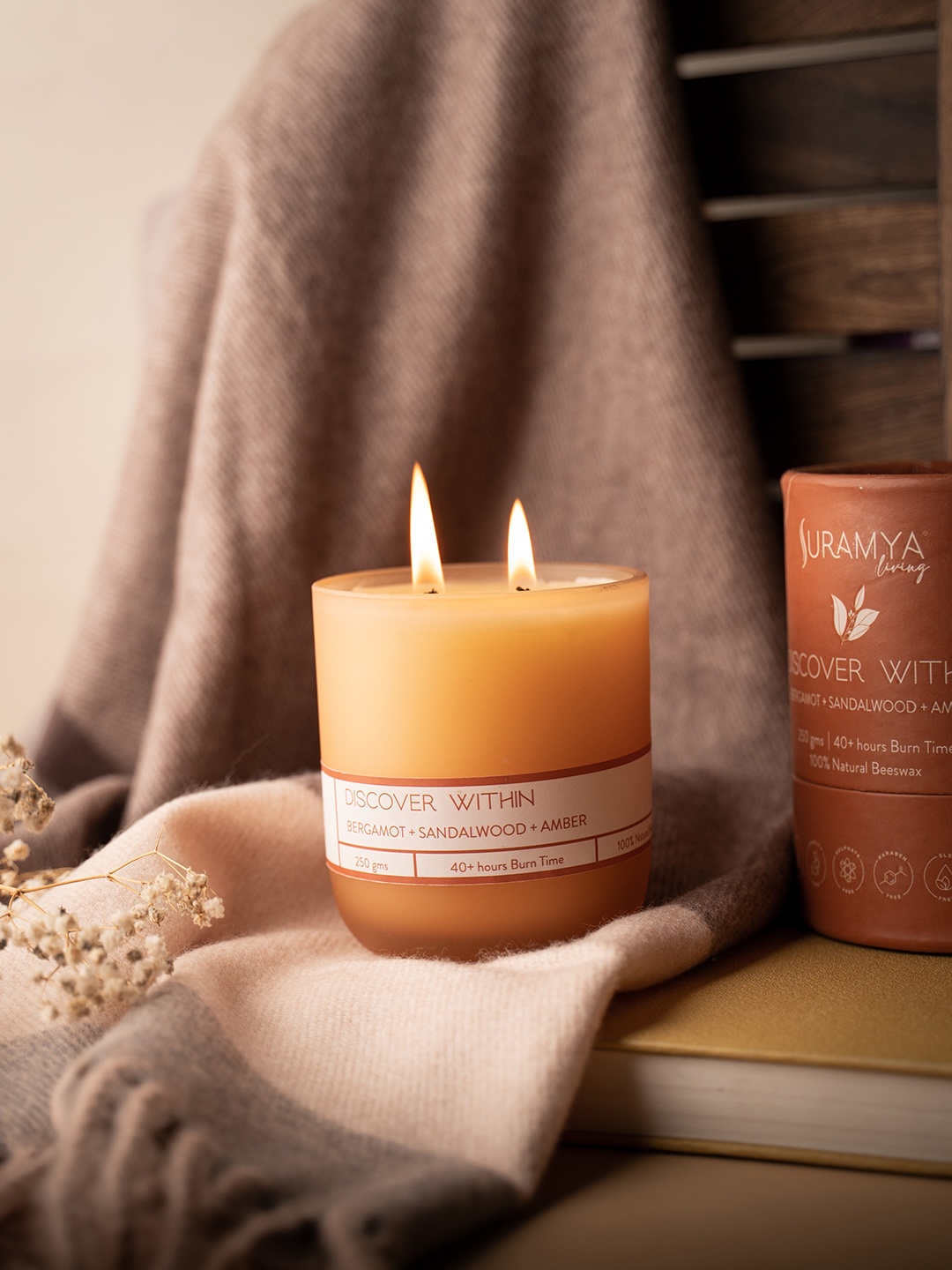 

Suramya Living Brown Glass Jar Scented Candle-250g