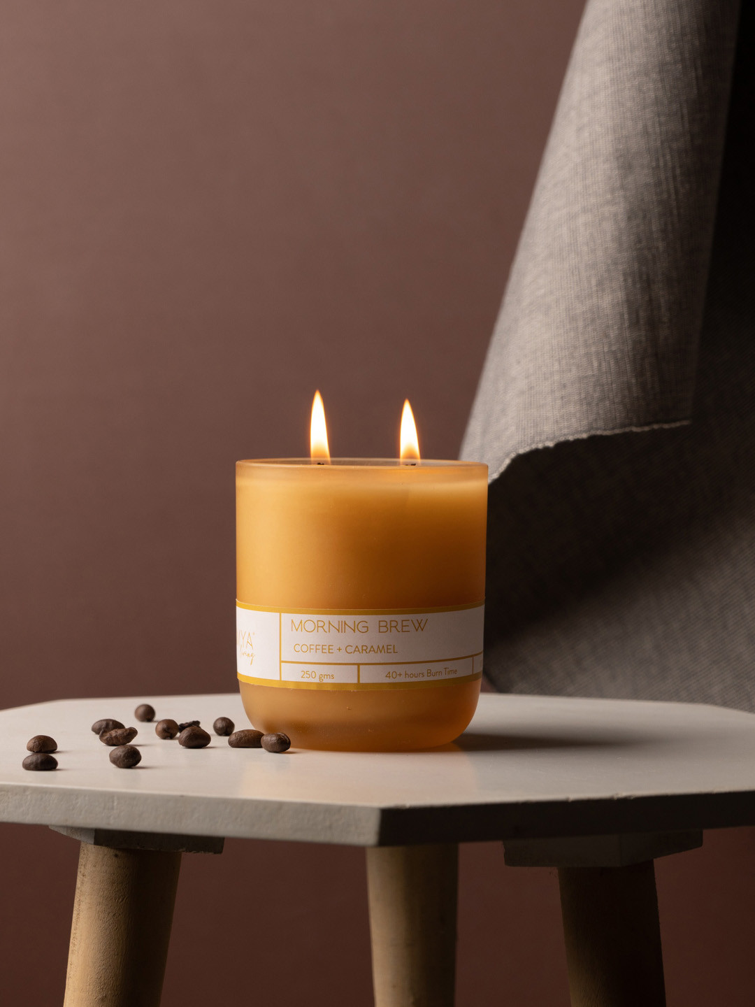 

Suramya Living 2 Pcs Orange Glass Jar Scented Candles-250 g Each