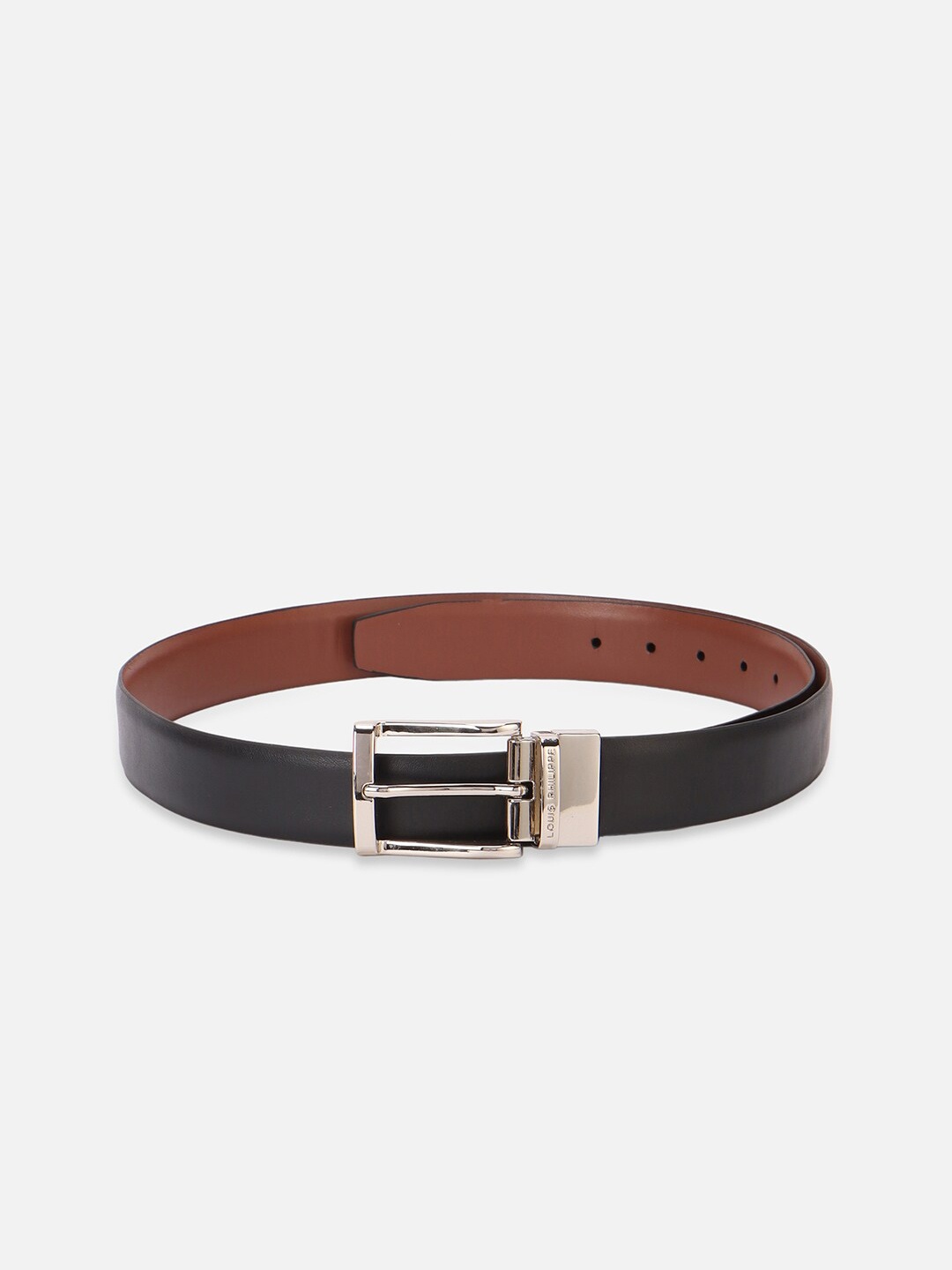 

Louis Philippe Men Leather Formal Belt, Black