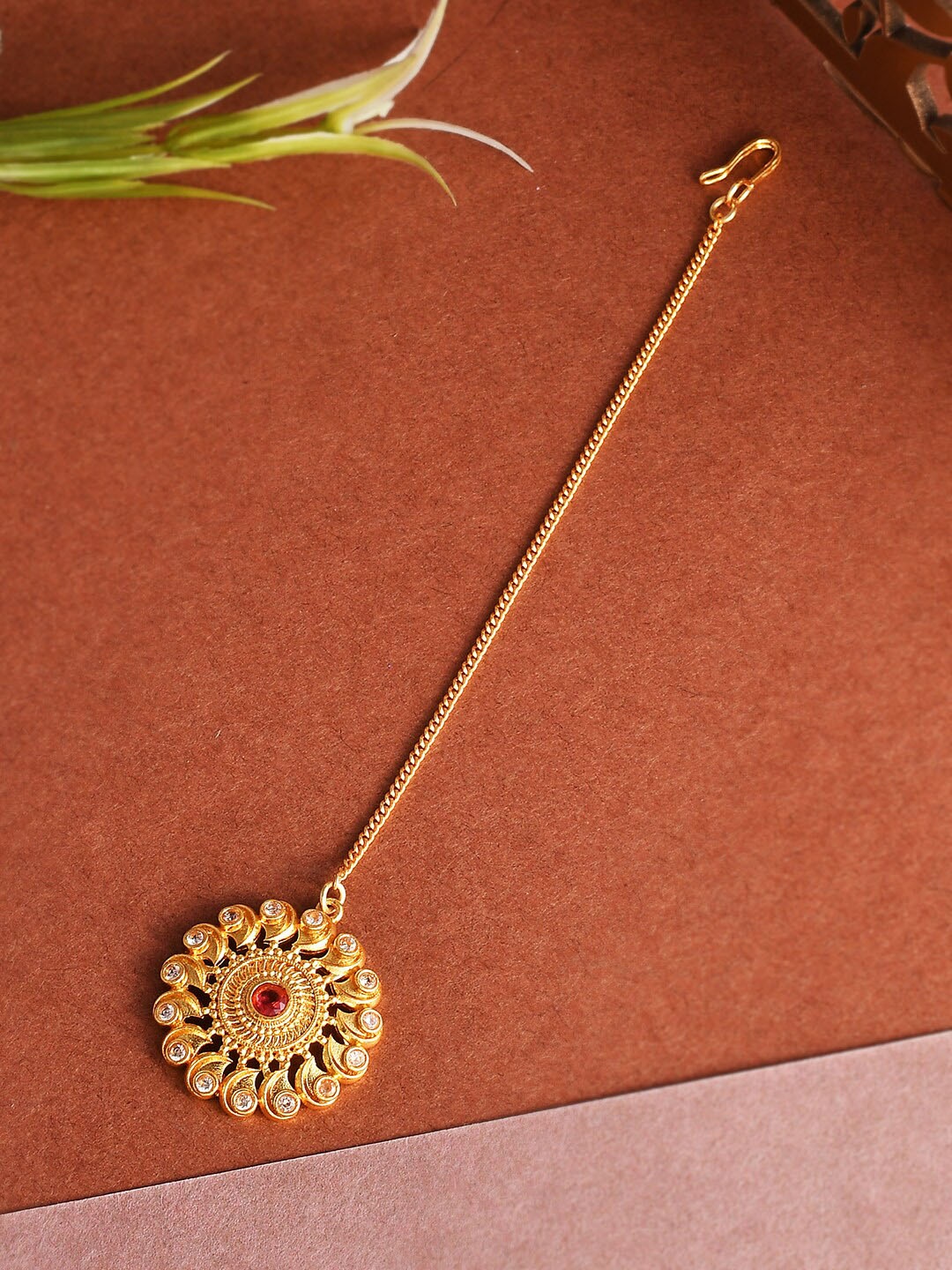 

Voylla Gold Plated Stone studded Maang Tikka