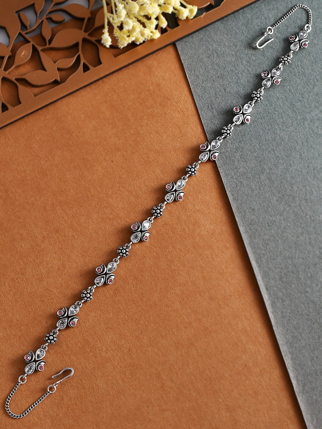 

Voylla Silver-Plated Stone studded Maang Tika