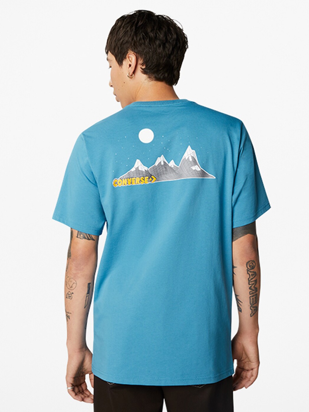 

Converse Men Moon Mountain Graphic T-Shirt, Blue
