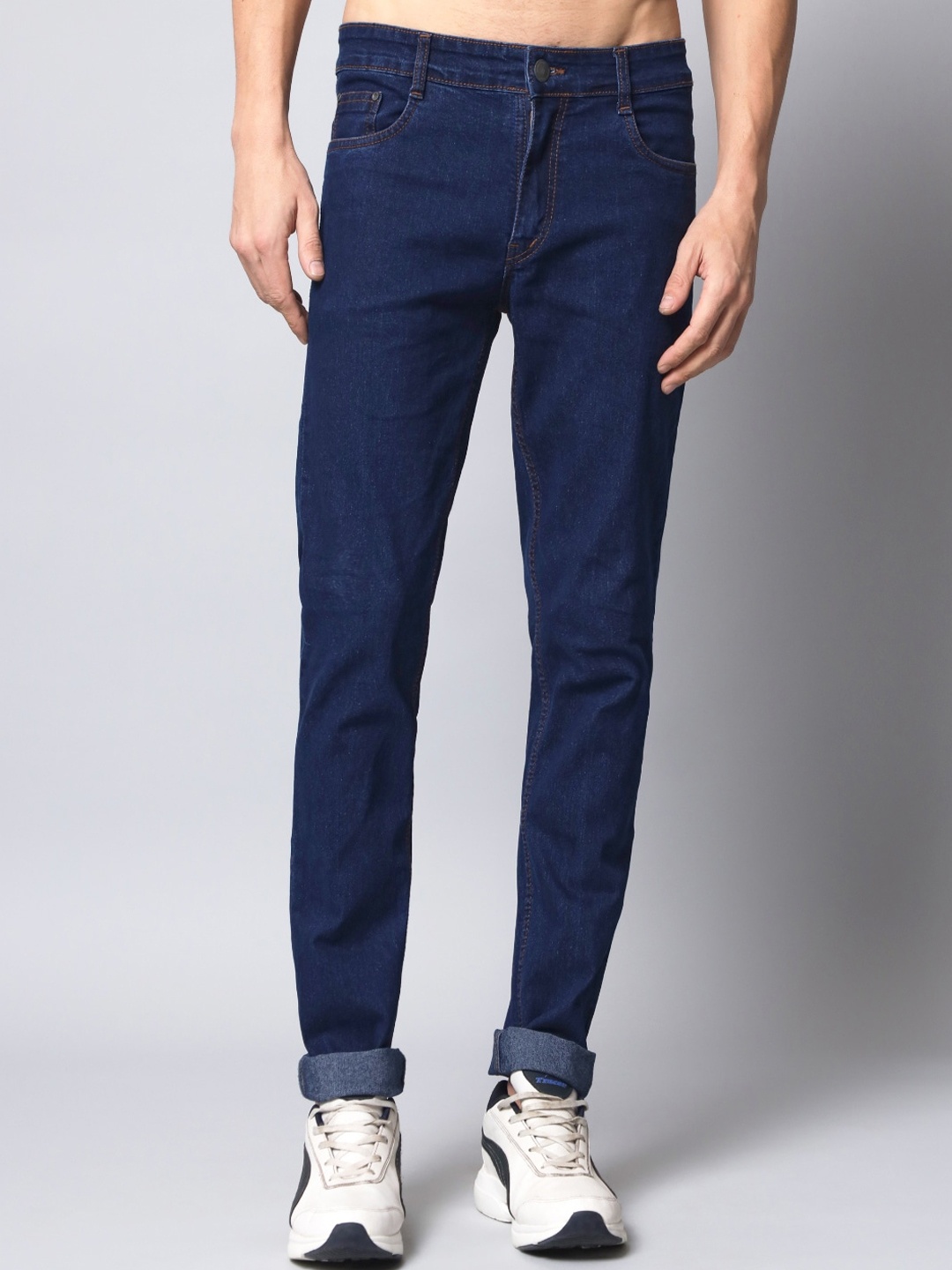 

STUDIO NEXX Men Slim Fit Mid-Rise Clean Look Stretchable Jeans, Blue
