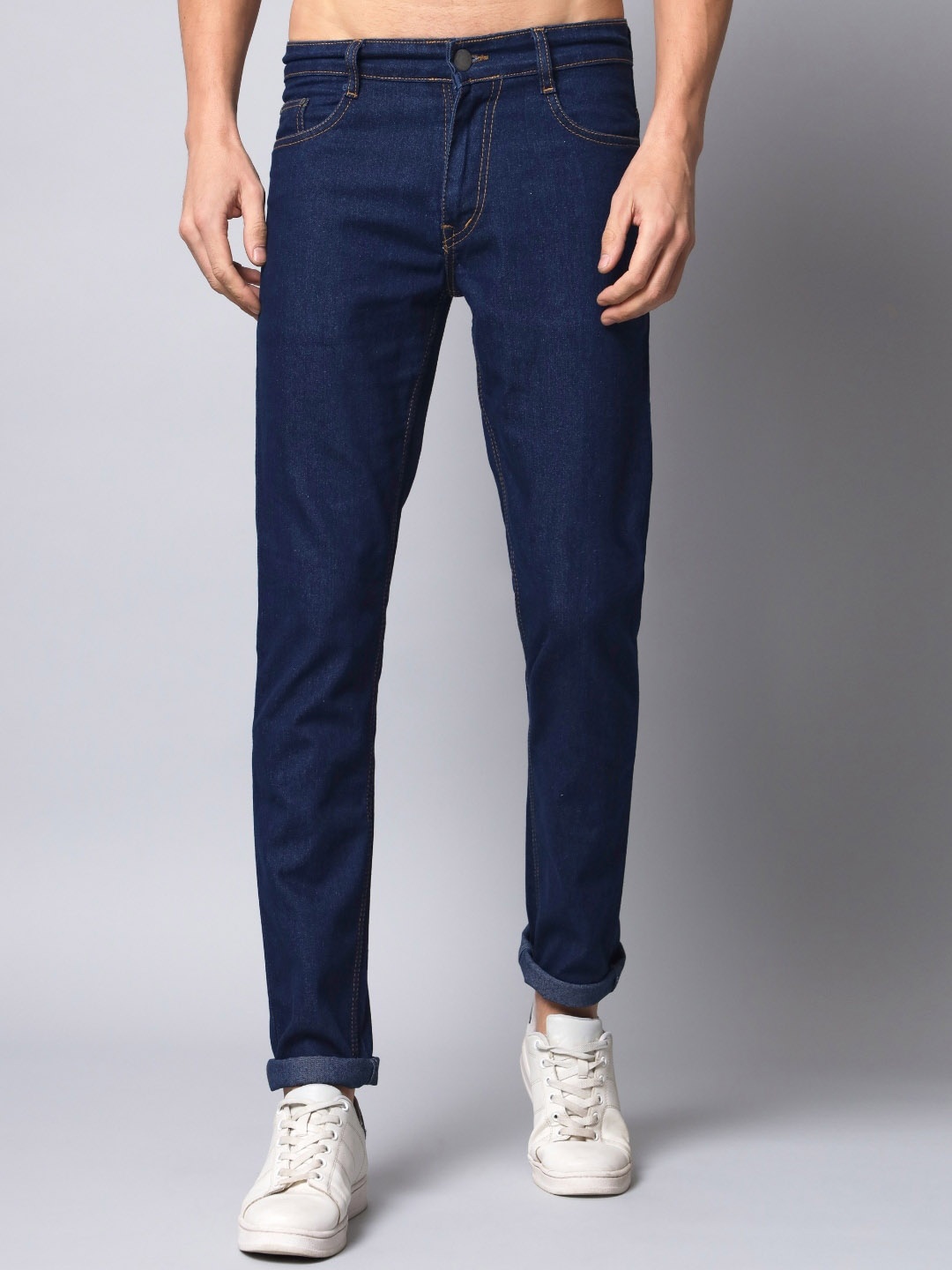 

STUDIO NEXX Slim Fit Mid-Rise Stretchable Cotton Jeans, Blue