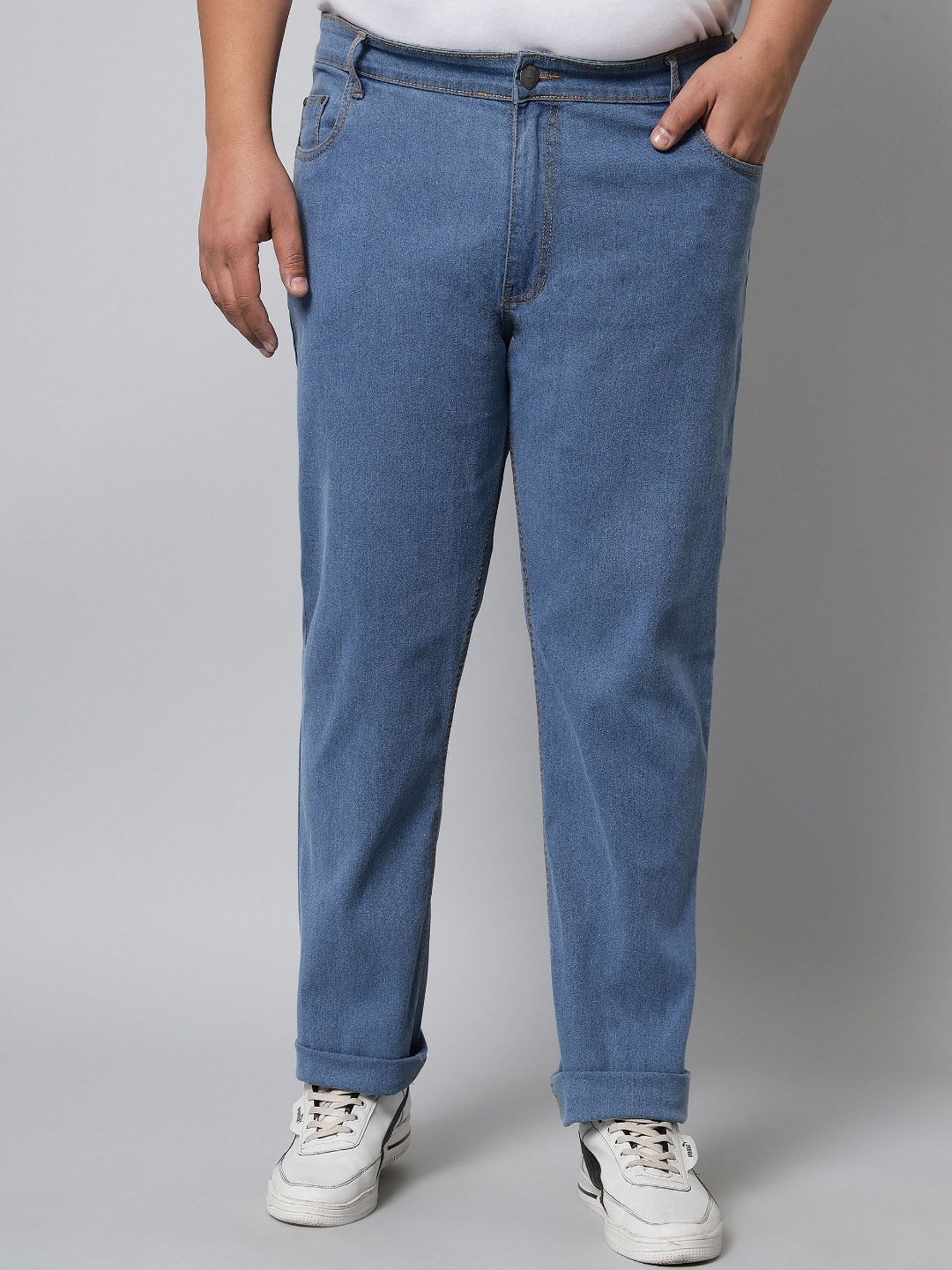 

STUDIO NEXX Men Relaxed Fit Clean Look Stretchable Jeans, Blue