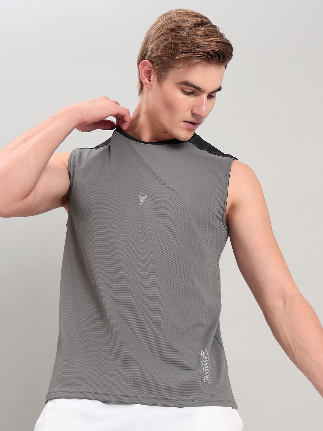 

Technosport Slim Fit Anti Odour Innerwear Gym Vest, Grey