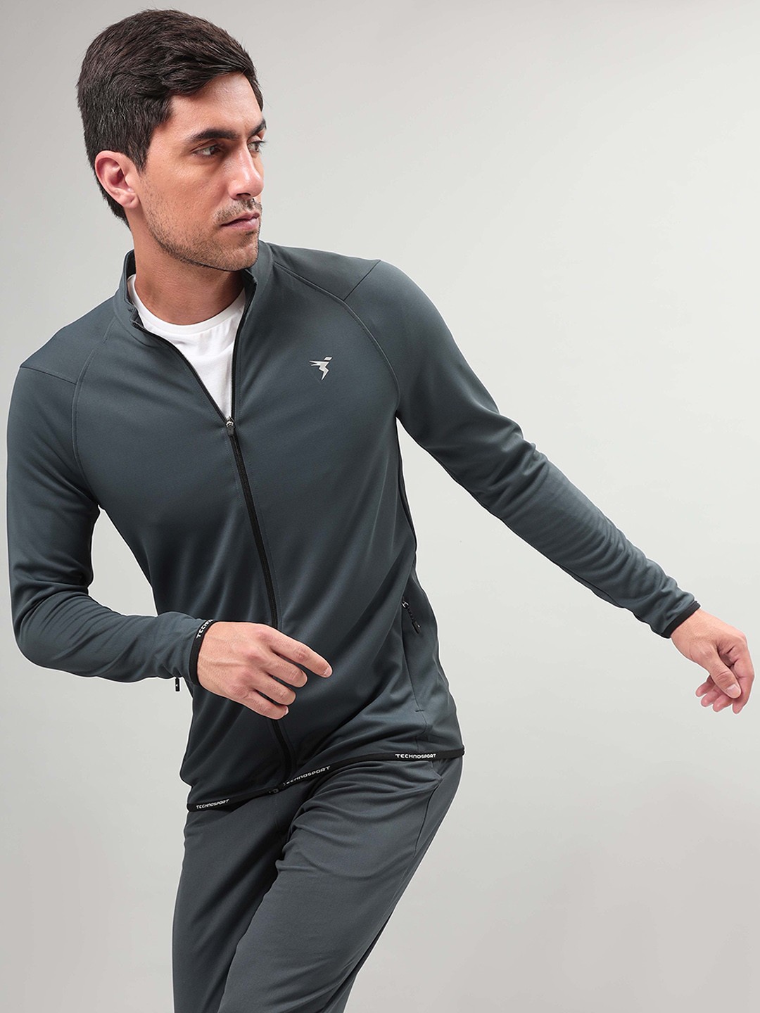 

Technosport Lightweight Dry Fit Sporty Jacket, Grey