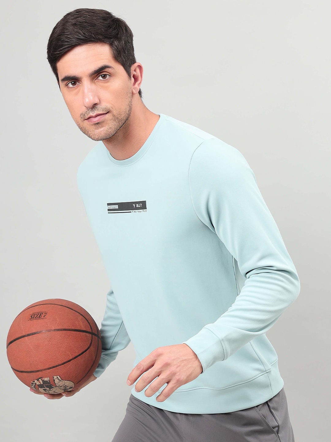 

Technosport Typography Printed Antimicrobial Sweatshirt, Blue