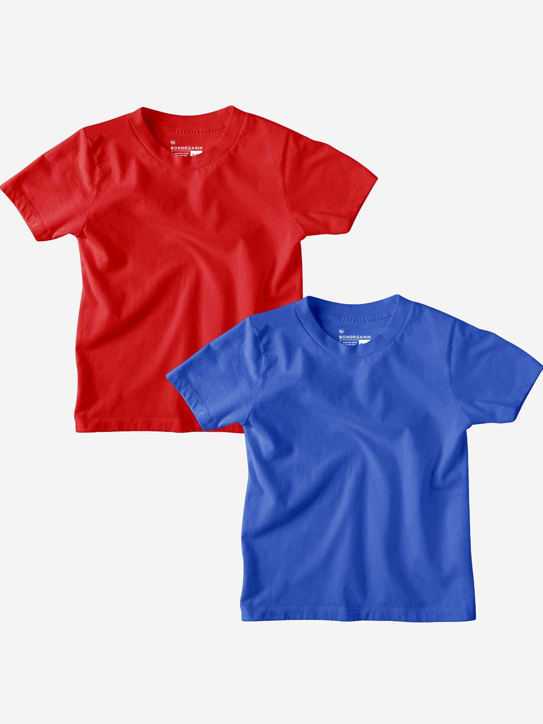 

BonOrganik Boys Pack Of 2 Cotton T Shirts, Red