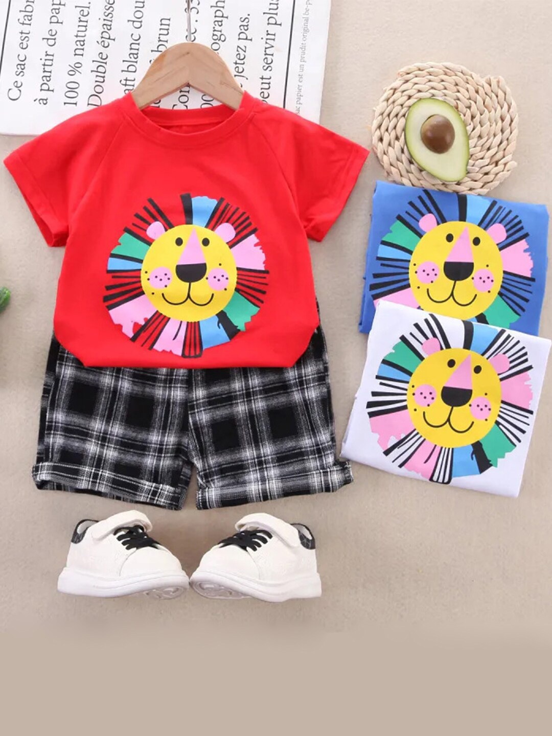 

Bold N Elegant Kids Printed Pure Cotton T-shirt With Shorts, Red