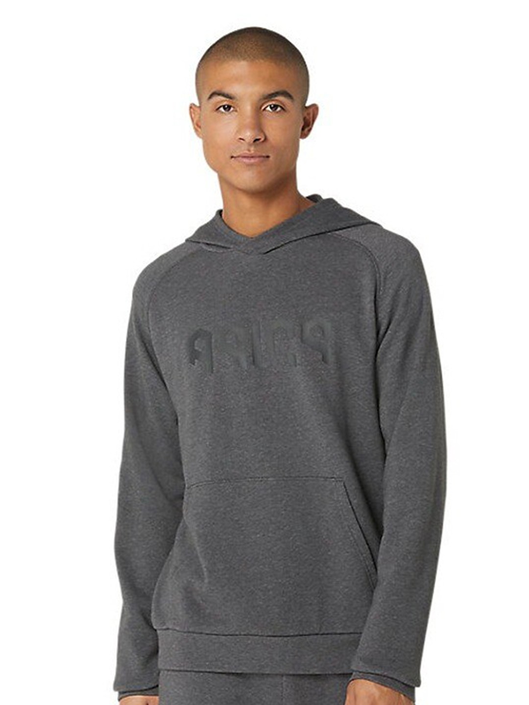 

ASICS Hex Graphic Printed French Terry Po Hooded Pullover Sweatshirt, Grey