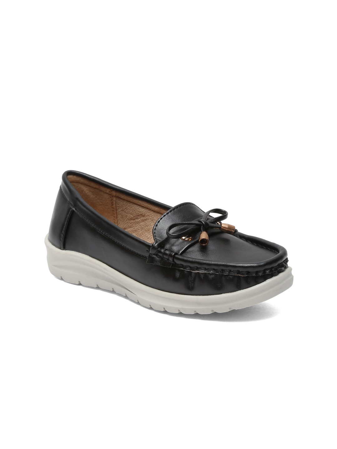 

VALIOSAA Women Bow Detailed Lightweight Loafers, Black