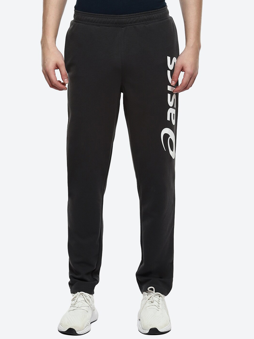 

ASICS Men Brand Logo Printed Mid-Rise Trackpants, Grey