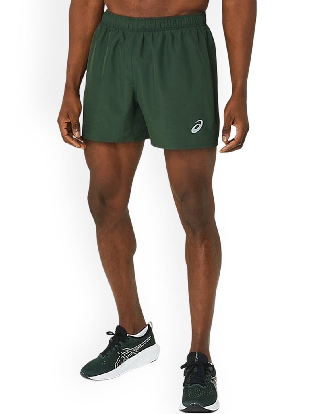 

ASICS Silver 5In Men Mid Rise Sports Shorts, Green