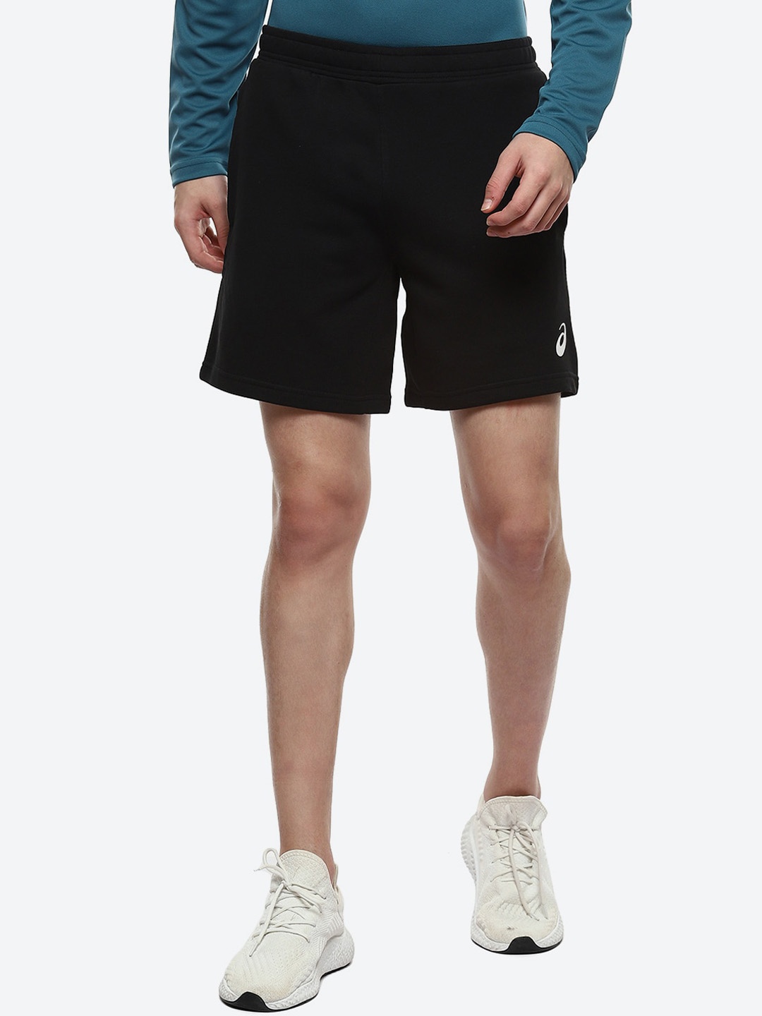 

ASICS Men Above-Knee Terry Logo 7 In Sports Shorts, Black