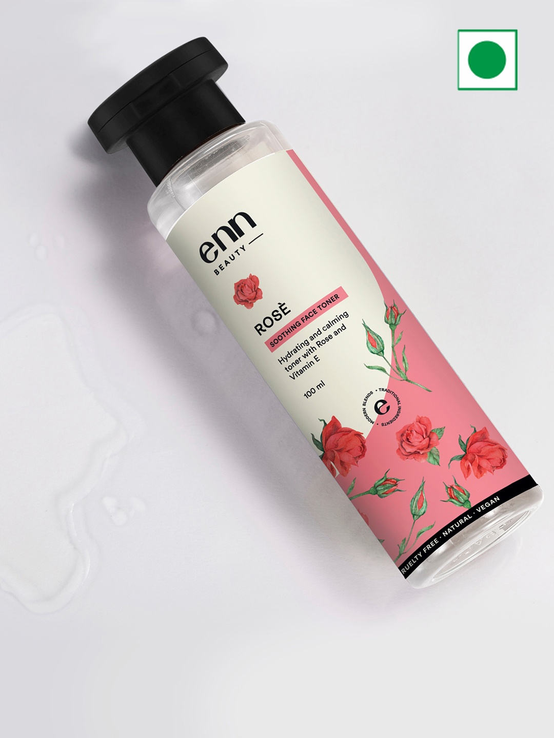 

ENN Rose Face Toner for Dark Spots, Hydrating & Healthy Glowing Skin - 100ml, Transparent