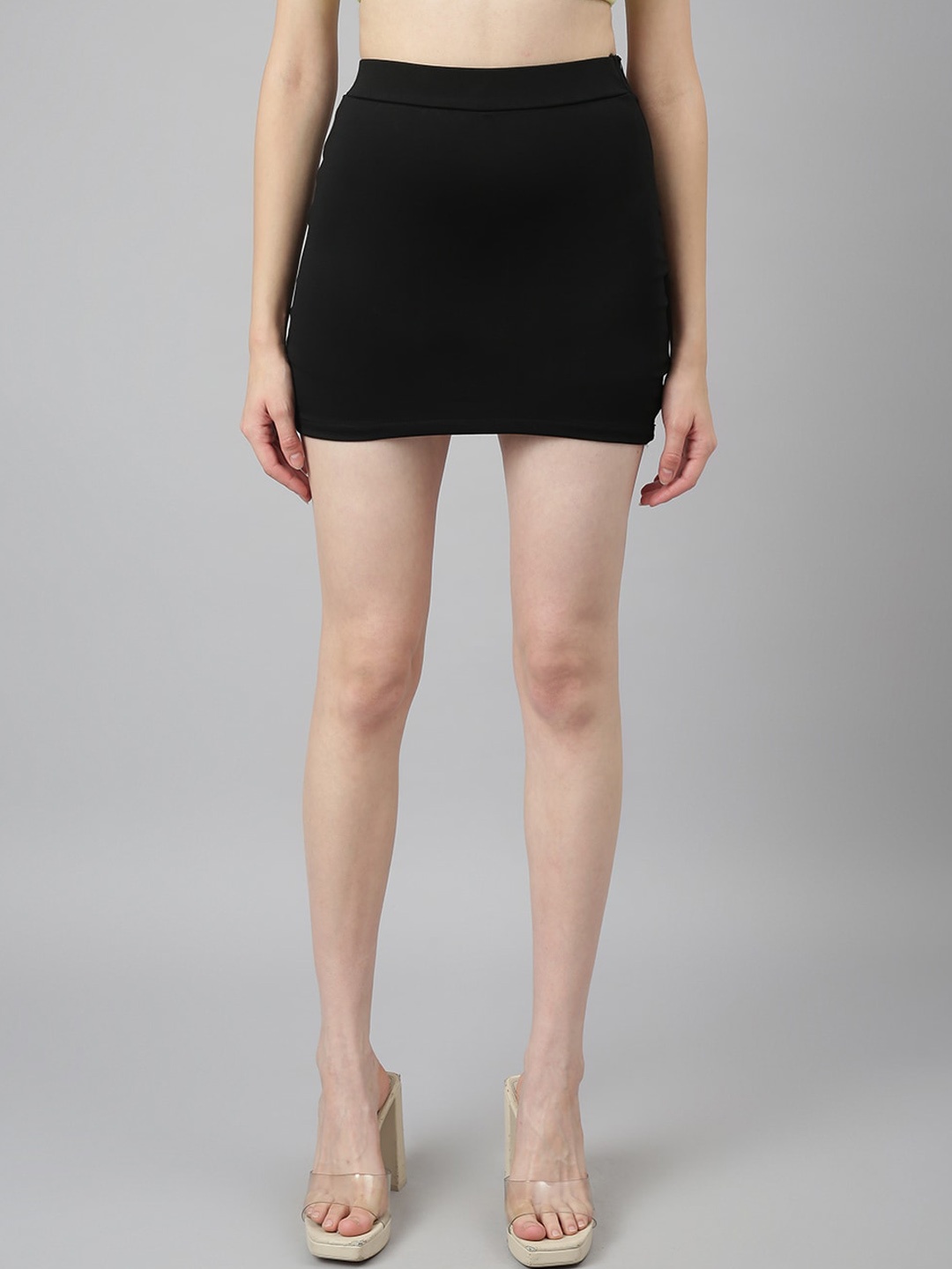 

DUDITI Flared Mini Length Skirt, Black