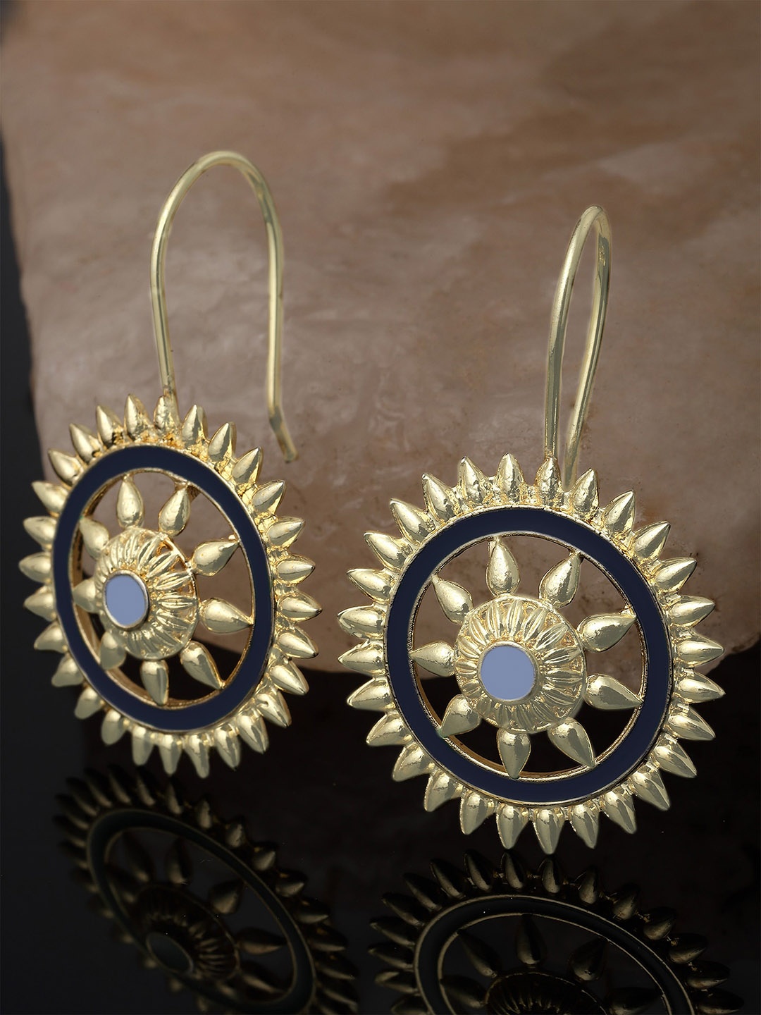 

KARATCART Gold-Plated Contemporary Drop Earrings